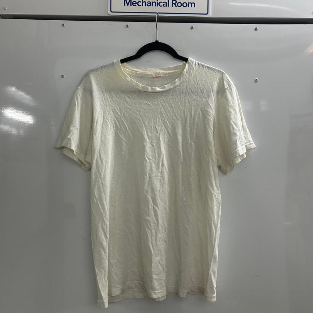 VTG 70s/80s Hanes dirty white t-shirt size L